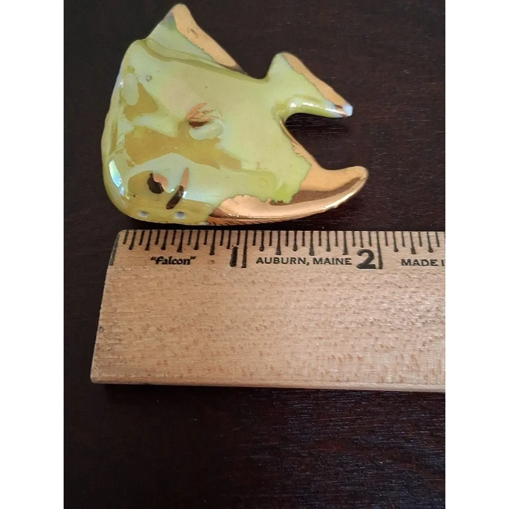 Vintage Porcelain Japan Angelfish Salt and Pepper Shakers White Gold Trim